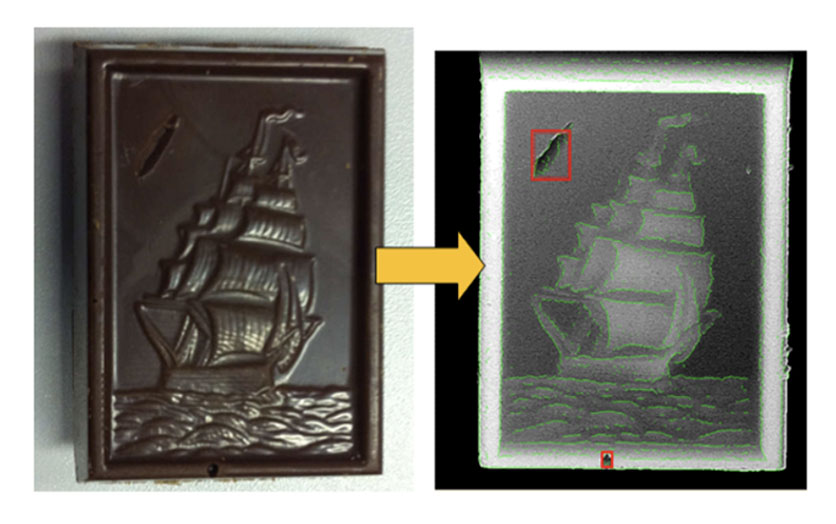 チョコレート製品の欠陥・異物検出